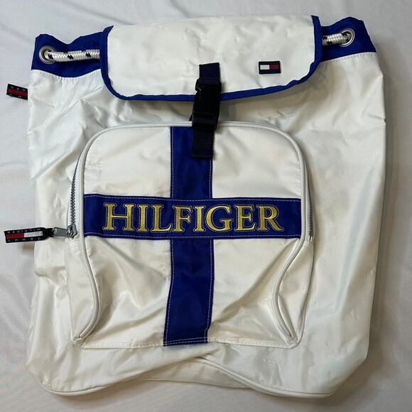 Tommy Hilfiger Other - Vintage Tommy Hilfiger Backpack Drawstring 1990s/Y2K Gold Logo